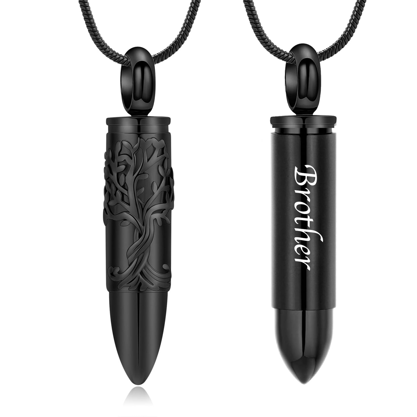 zeqingjw Bullet Urn Necklaces for Ashes Tree of Life Cremation Jewelry Memorial Pendant Ash Holder Keepsake Jewelry for Pet/Human
